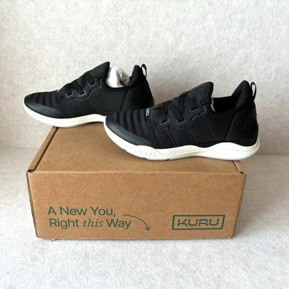 KURU Stride Move Womens 6.5 Walking Shoes Jet Black Light Lilac NIB